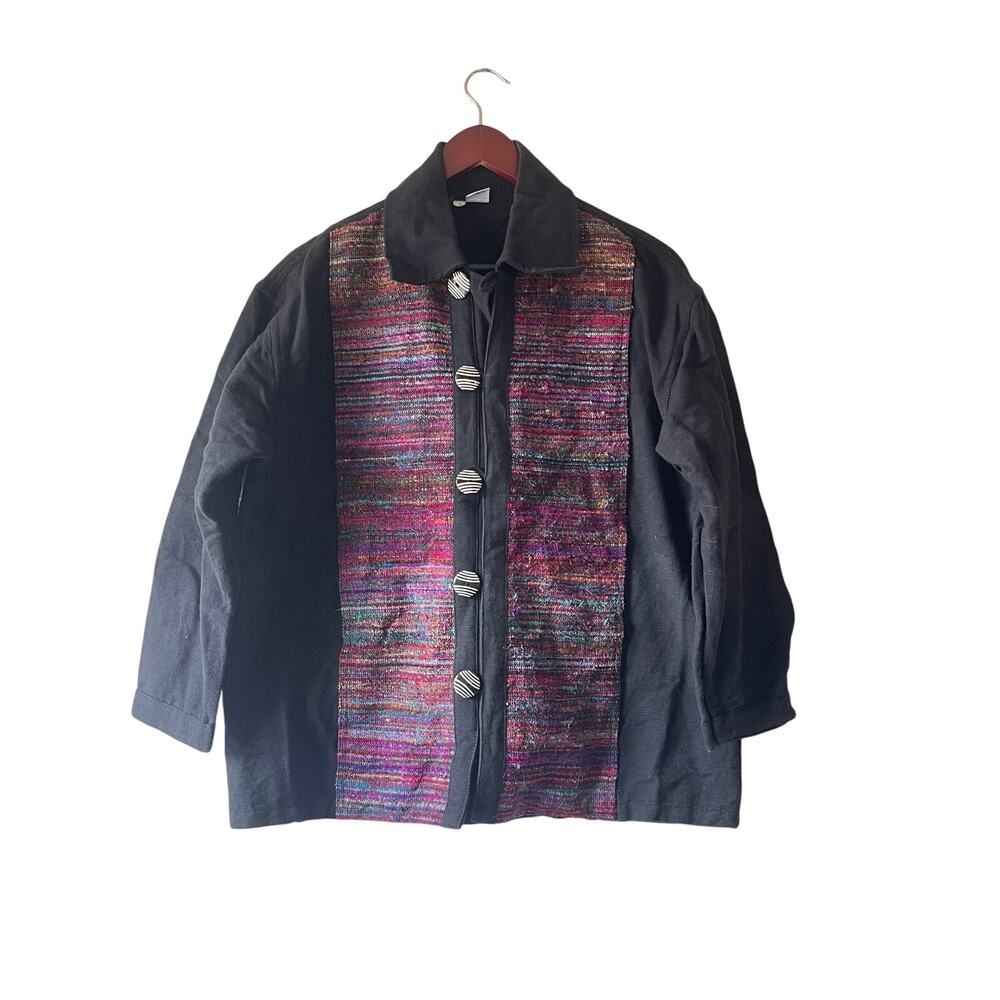 Women’s vintage cotton and silk tapestry jacket size medium